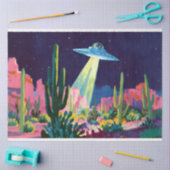 Buitenaardse UFO in de woestijn Decoupage Tissuepapier (Craft)