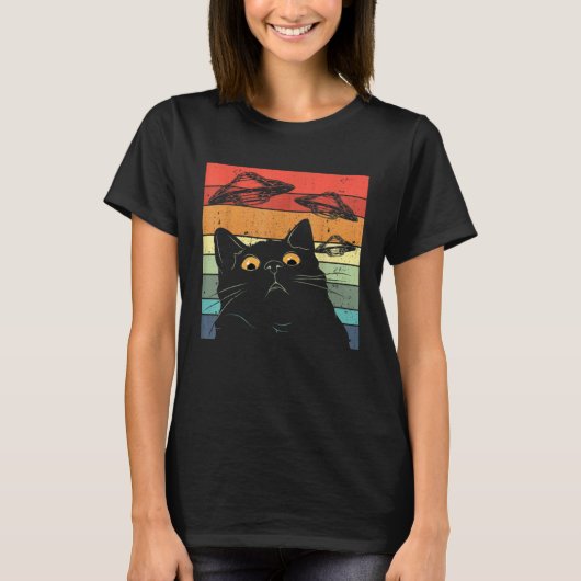 Buitenaardse UFO Kat T-shirt (Voorkant)