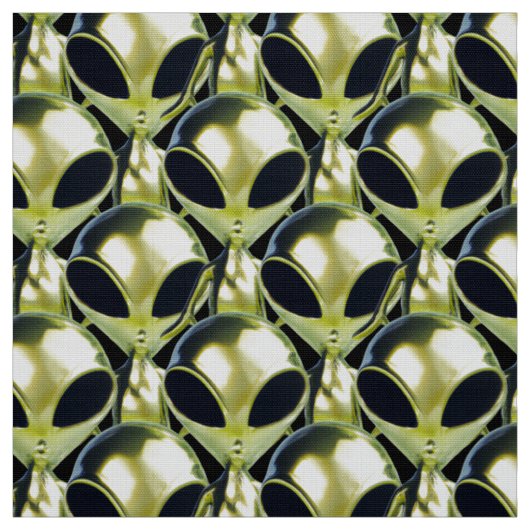 Buitenaardse UFO Metallic Pattern Fabric - Aangepa Stof (Swatch)