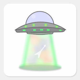 Buitenaardse UFO-stickers Vierkante Sticker