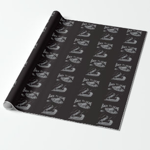 buitenaardse ufo surfen illustratie met terug naar cadeaupapier
