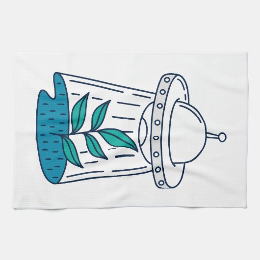 Buitenaardse UFO Theedoek (Horizontaal)