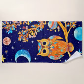 Buitenaardse Uil Kunst: Hemelse Wonderen Strandlaken (Voorkant)