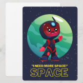 BUITENAARDSE ,UNIVERSUM, RAKETSCHIP, PLANEET EN AS FEESTDAGENKAART (Voorkant / Achterkant)