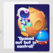 BUITENAARDSE ,UNIVERSUM, RAKETSCHIP, PLANEET EN AS FEESTDAGENKAART (Voorkant / Achterkant)