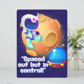 BUITENAARDSE ,UNIVERSUM, RAKETSCHIP, PLANEET EN AS FEESTDAGENKAART (Staand voorkant)