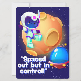 BUITENAARDSE ,UNIVERSUM, RAKETSCHIP, PLANEET EN AS FEESTDAGENKAART