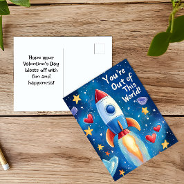 Buitenaardse Valentijnsdag voor kinderen Feestdagenkaart