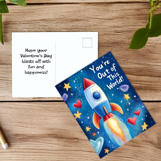 Buitenaardse Valentijnsdag voor kinderen Feestdagenkaart