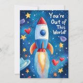 Buitenaardse Valentijnsdag voor kinderen Feestdagenkaart (Voorkant)