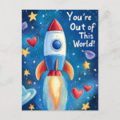 Buitenaardse Valentijnsdag voor kinderen Feestdagenkaart (Voorkant)