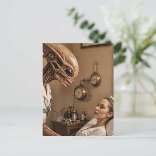 buitenaardse verpleegster briefkaart (Staand voorkant)