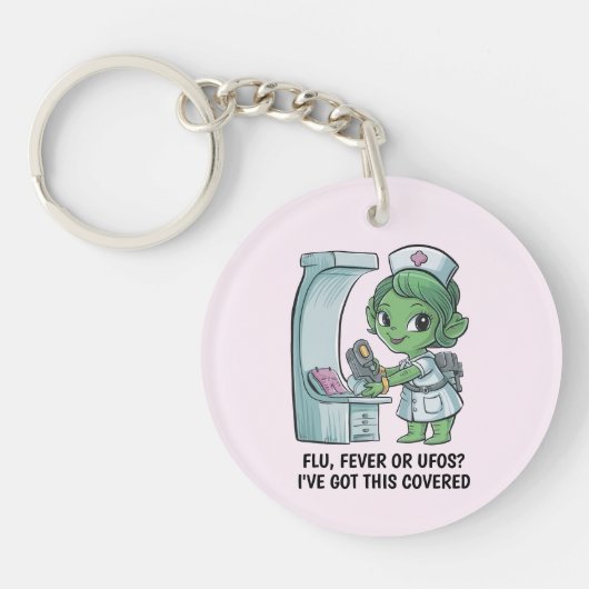 buitenaardse verpleegster sleutelhanger (Voorkant)