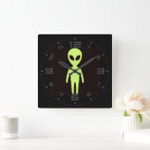 Buitenaardse Vreemdeling Weinig Groene Zwarte van Vierkante Klok (Huis)