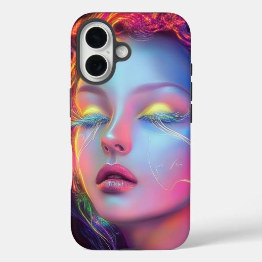 Buitenaardse vrouw met kosmisch haar Case-Mate iPhone case (Achterkant)