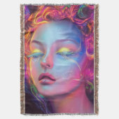 Buitenaardse vrouw met kosmisch haar deken (Voorkant Verticaal)