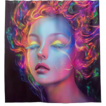 Buitenaardse vrouw met kosmisch haar