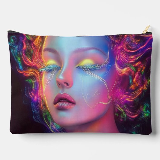 Buitenaardse vrouw met kosmisch haar etui (Achterkant)