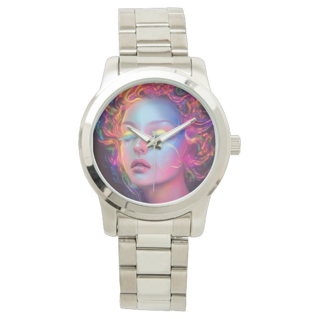Buitenaardse vrouw met kosmisch haar horloge (Voorkant)