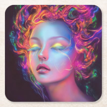 Buitenaardse vrouw met kosmisch haar