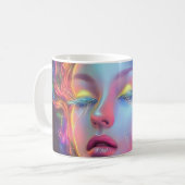 Buitenaardse vrouw met kosmisch haar koffiemok (Voorkant links)