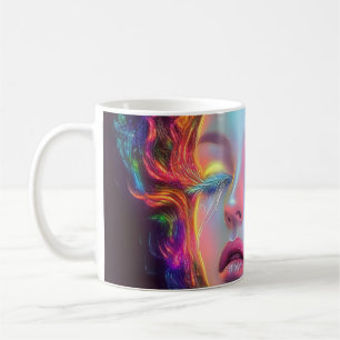 Buitenaardse vrouw met kosmisch haar koffiemok