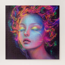 Buitenaardse vrouw met kosmisch haar