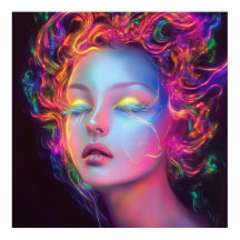 Buitenaardse vrouw met kosmisch haar