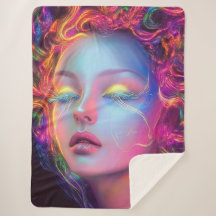 Buitenaardse vrouw met kosmisch haar