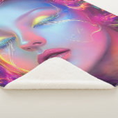 Buitenaardse vrouw met kosmisch haar sherpa deken (3/4)