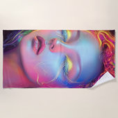 Buitenaardse vrouw met kosmisch haar strandlaken (Voorkant)