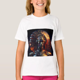 Buitenaardse vrouw met metalen hoofdtooi t-shirt