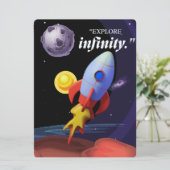 BUITENAARDSE WEEZENS, HEELAL, RAKETSCHIP, PLANEET FEESTDAGENKAART (Staand voorkant)