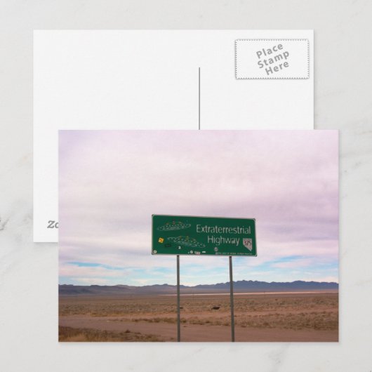 Buitenaardse weg briefkaart (Voorkant / Achterkant)