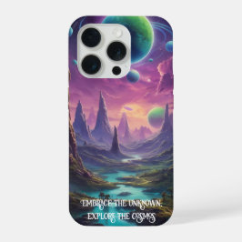 Buitenaardse werelden met neon futuristische lucht iPhone 15 pro case