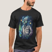 Buitenaardse wetenschapper UFO-ruimte buitenaards T-shirt (Voorkant)