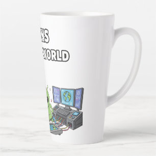 Buitenaardse wezens besturen de wereld latte mok