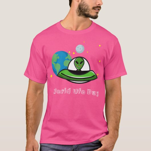 Buitenaardse wezens bezoeken Earth Space Sci-Fi Sh T-shirt (Voorkant)