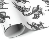 Buitenaardse wezens danspatroon cadeaupapier (Rol Hoek)
