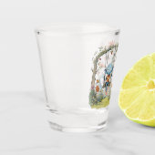 Buitenaardse wezens in de tuin met wilde bloemen shot glas (Links)