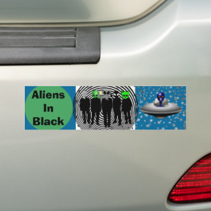 Buitenaardse wezens in zwarte bumper sticker