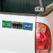 Buitenaardse wezens in zwarte bumper sticker (Op Truck)