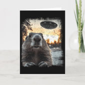 Buitenaardse wezens landen vreemde Ufo woodchuck  Kaart (Voorkant)