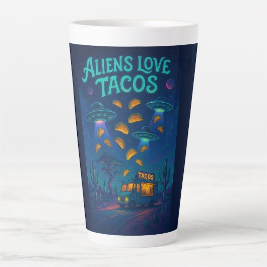 Buitenaardse wezens Liefhebben Tacos Latte Mok (Voorkant)