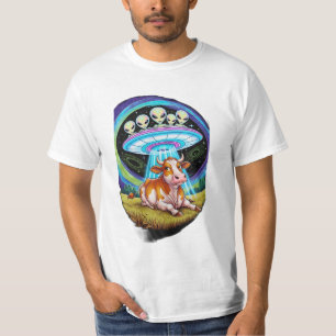 Buitenaardse wezens ontvoeren koeien, maar de koe  t-shirt