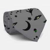 Buitenaardse wezens, sterren en ruimteschepen stropdas (Opgerold)