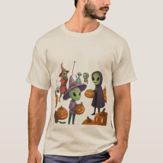 Buitenaardse wezens vieren Halloween op aarde – Ko T-shirt