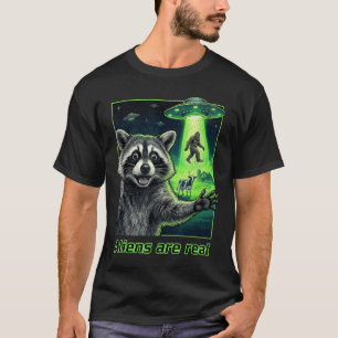 Buitenaardse wezens zijn echt wasbeer selfie ufo b t-shirt