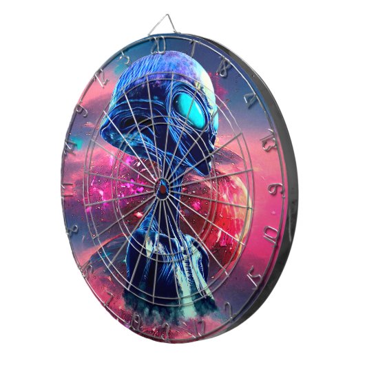 Buitenaardse Wijsheid Psychedelische Scifi Kunst Dartbord (Voorkant Rechts)