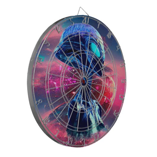 Buitenaardse Wijsheid Psychedelische Scifi Kunst Dartbord (Voorkant Links)